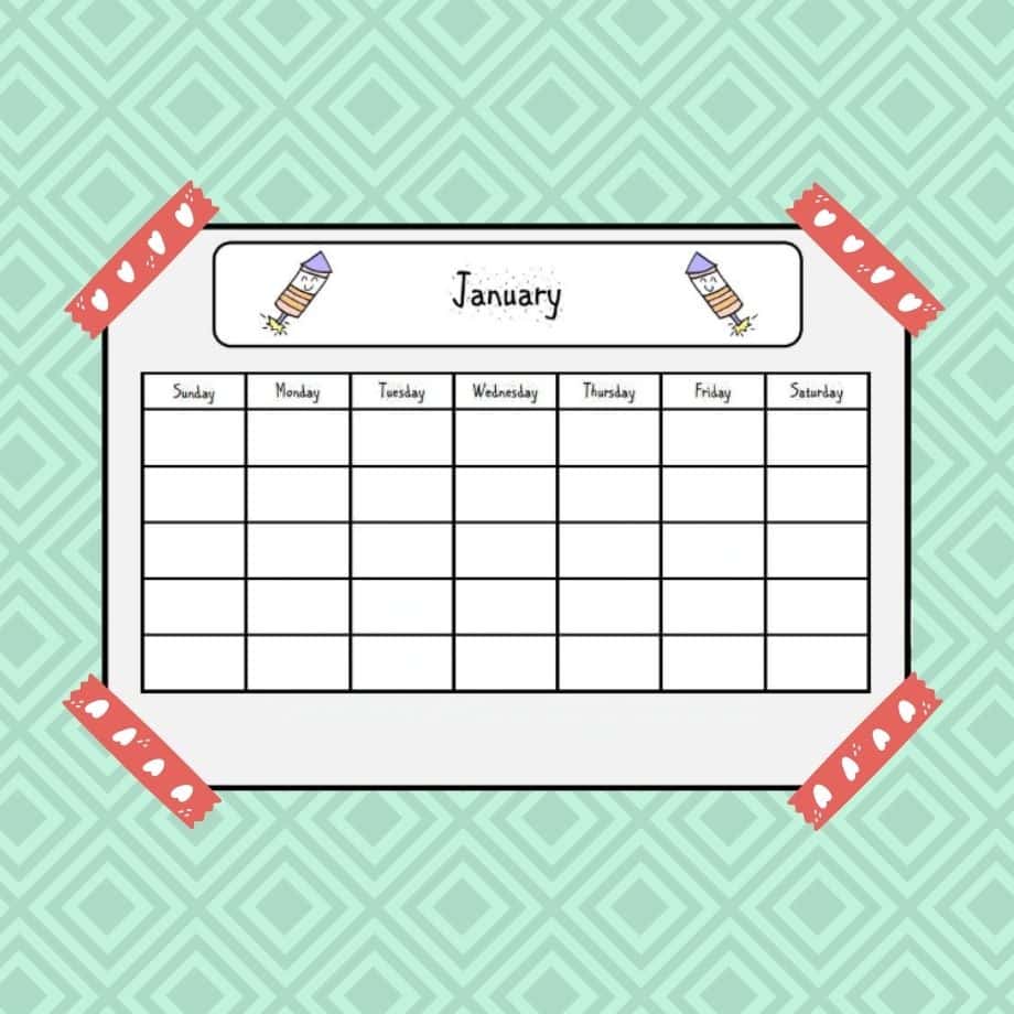 January planning calendar