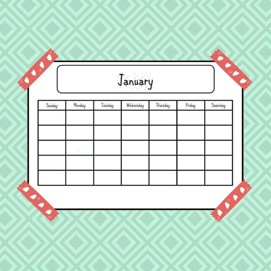 January Monthly Planner
