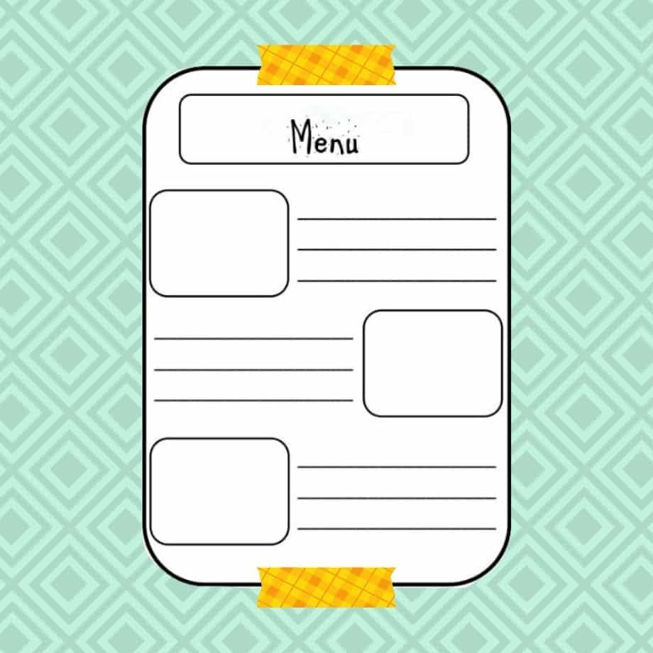 Menu creation template