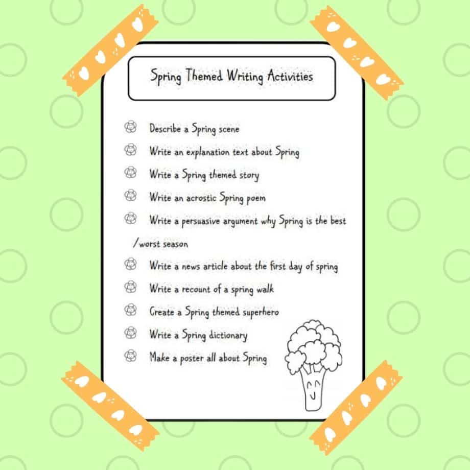 Spring Writing March Activities