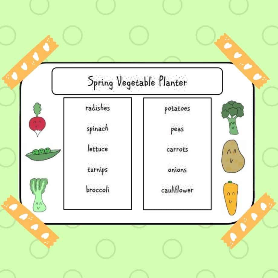 Vegetable Planter printable