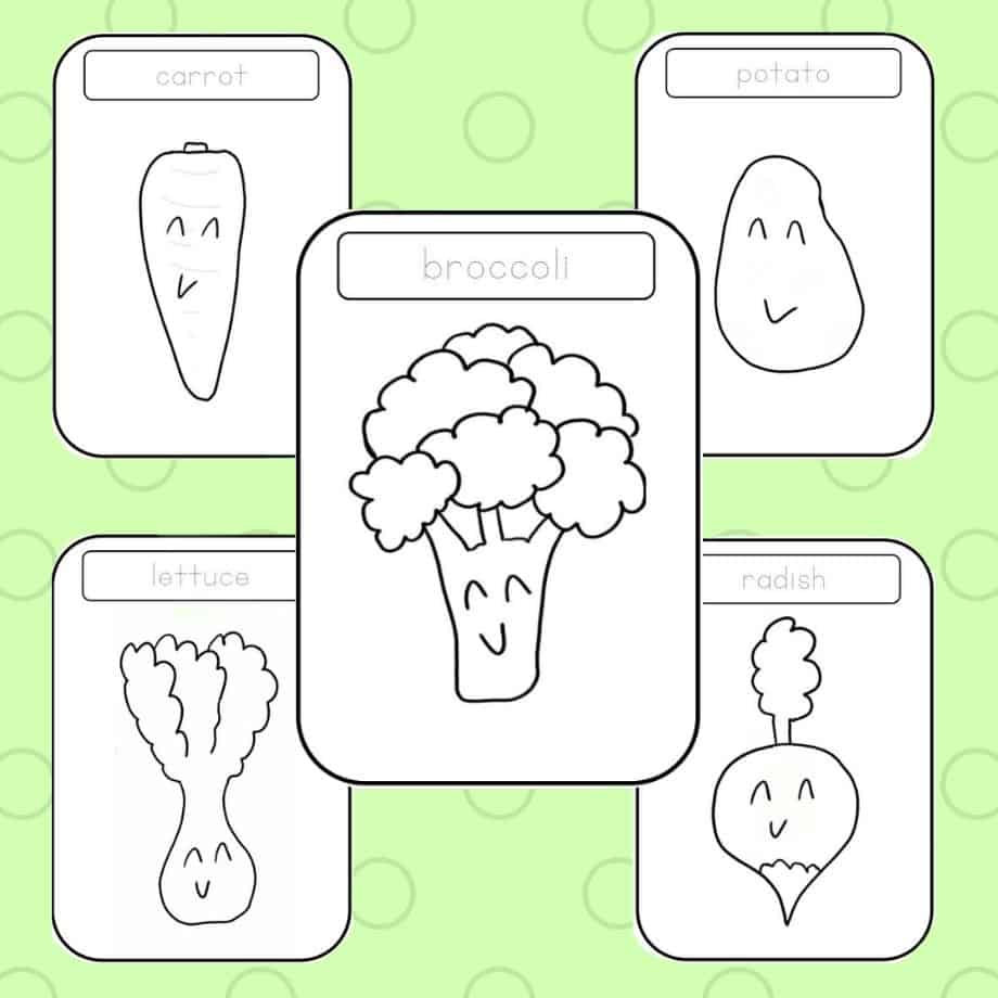 veggie spring handwriting worksheet