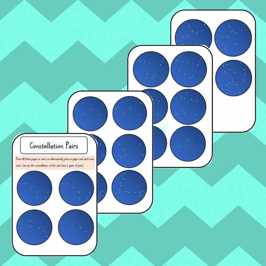 Constellation matching Pairs Game