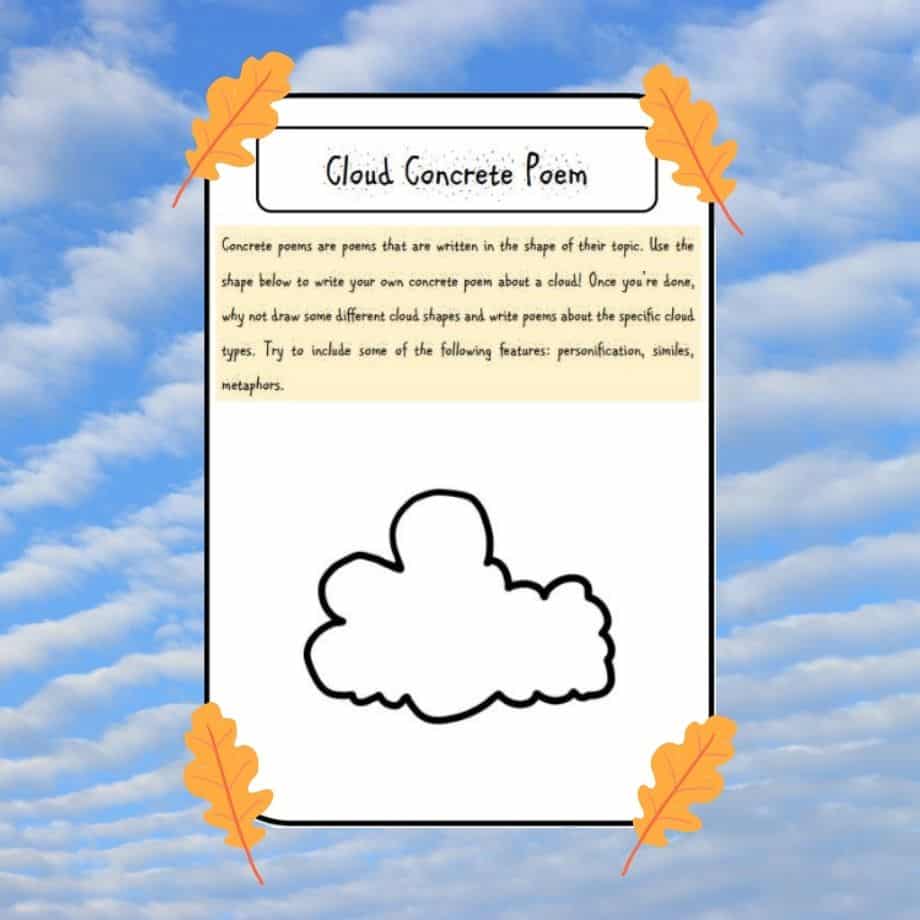cloud concrete poem