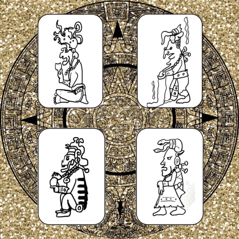 Colouring Sheets: Mayan Gods - Petal Resources