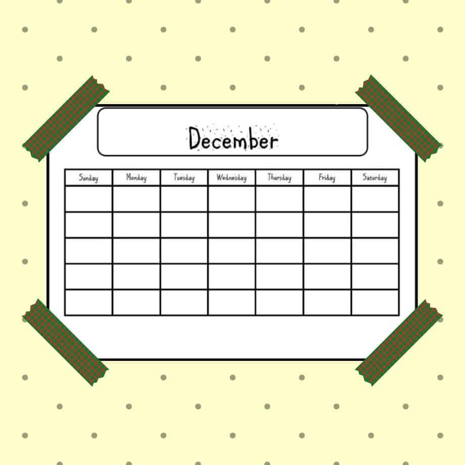 December Monthly Planner