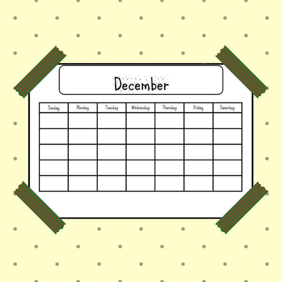 December Monthly Planner