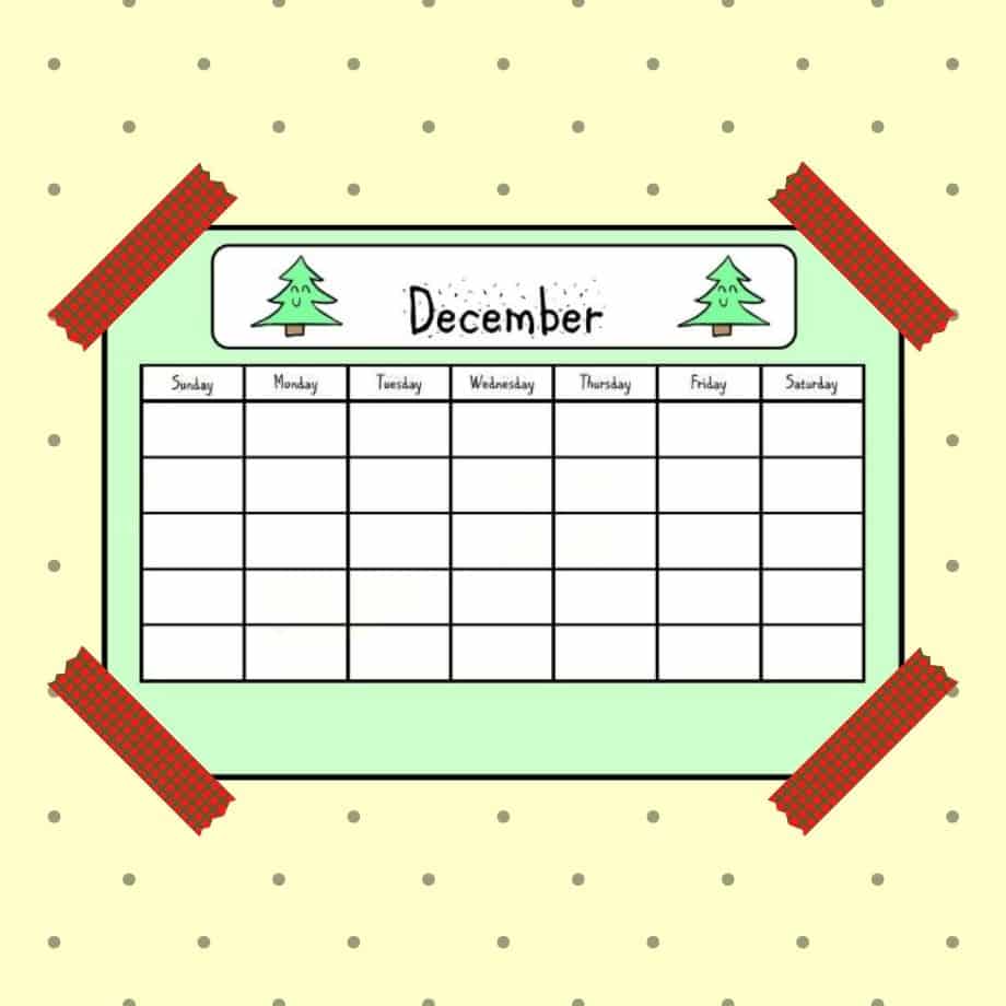 December Planning Calendar
