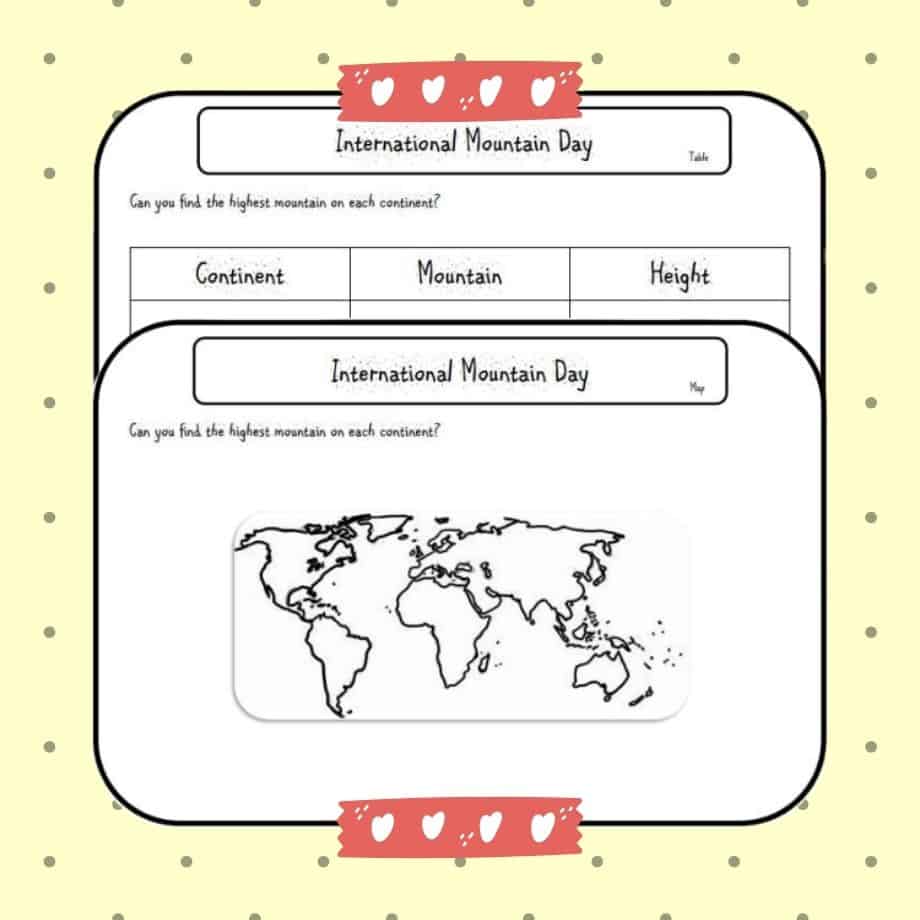 International Mountain Day Free Printable - Petal Resources