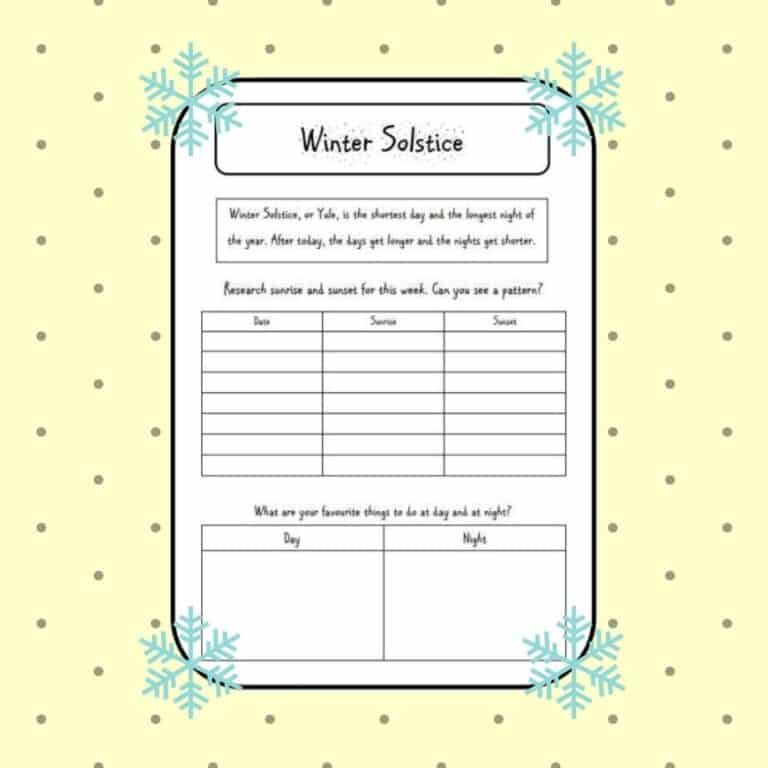 Winter Solstice For Kids Free Home Education Printable - Petal Resources