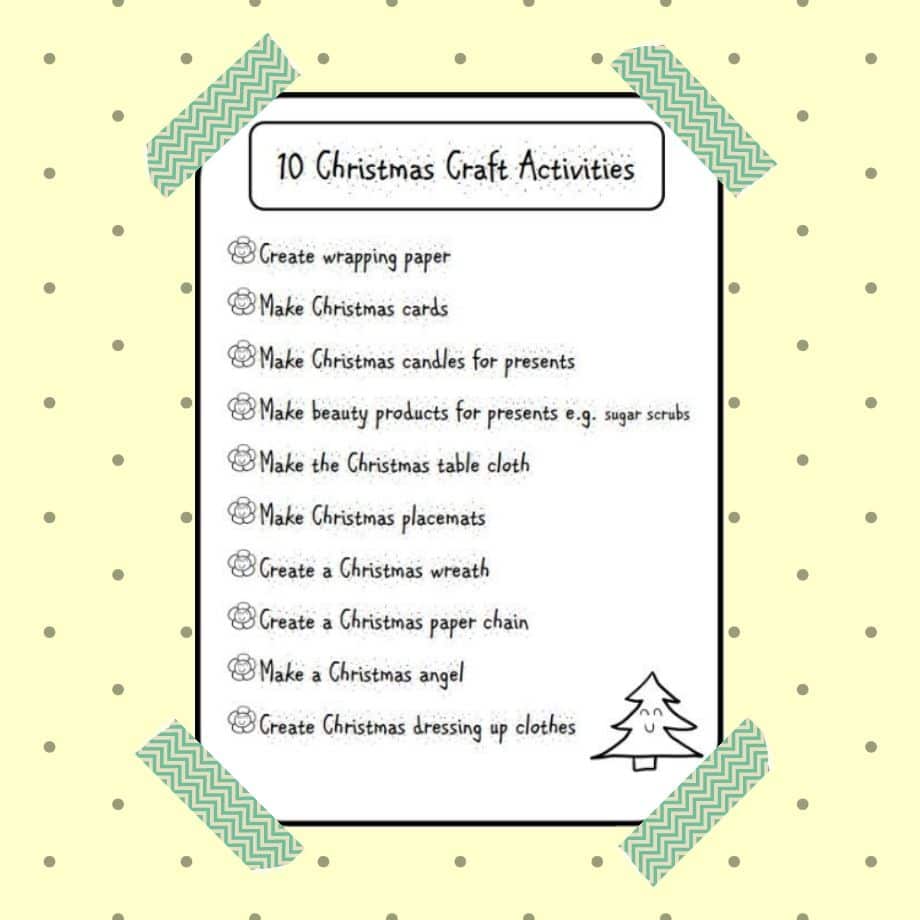 List 10 Christmas Craft Activities