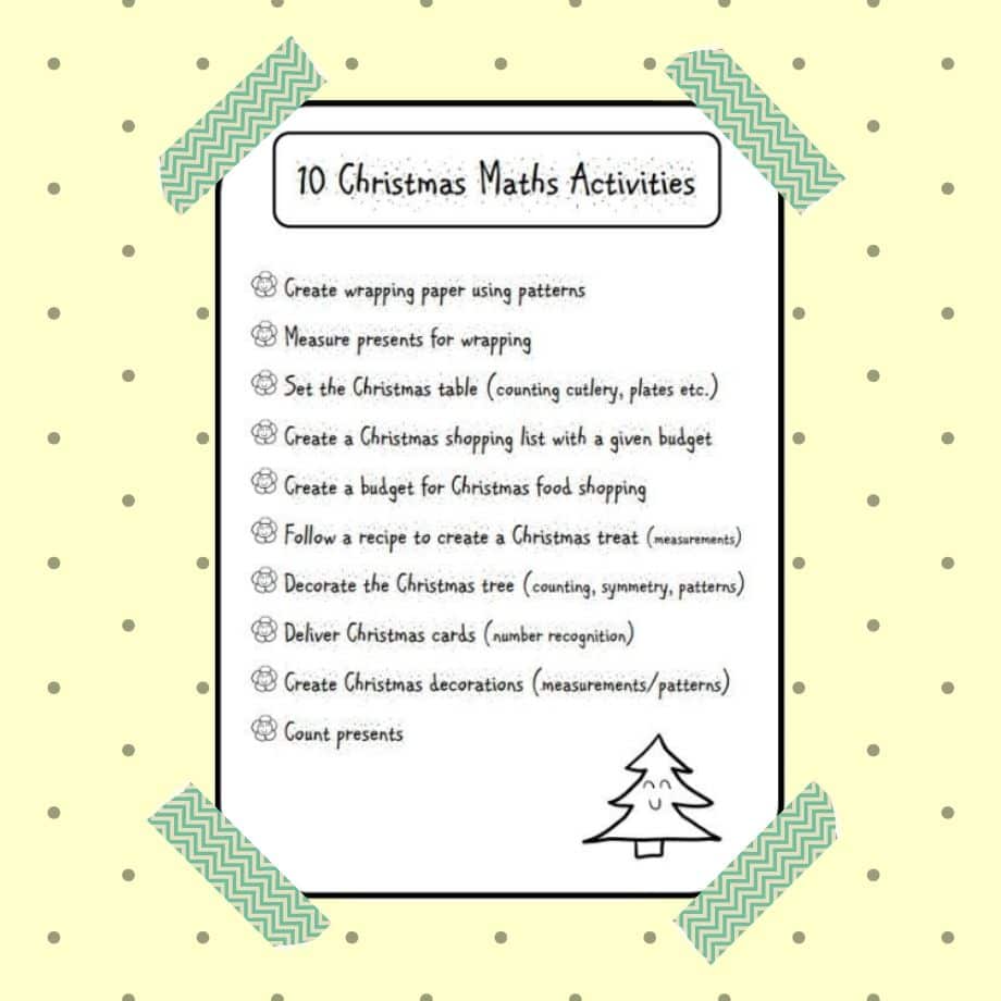 List 10 Christmas Maths Activities