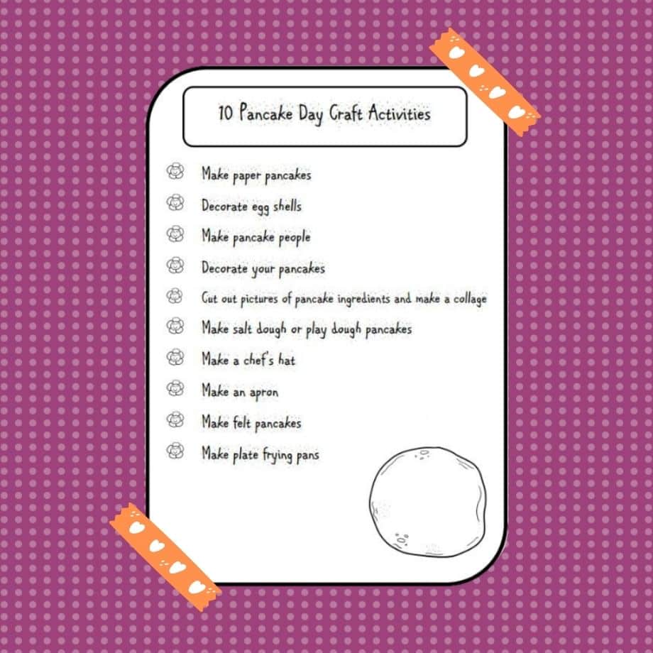 list of pancake day crafts