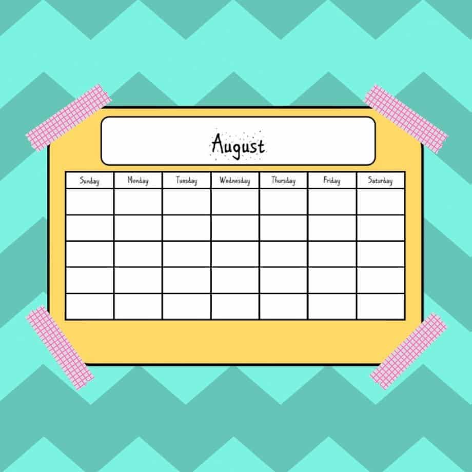 August Color Planner Pic