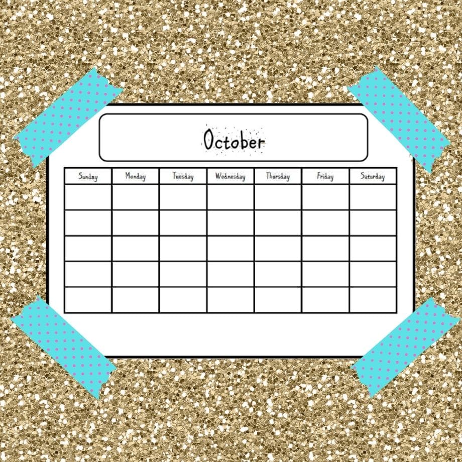 October Printer-Friendly Planner