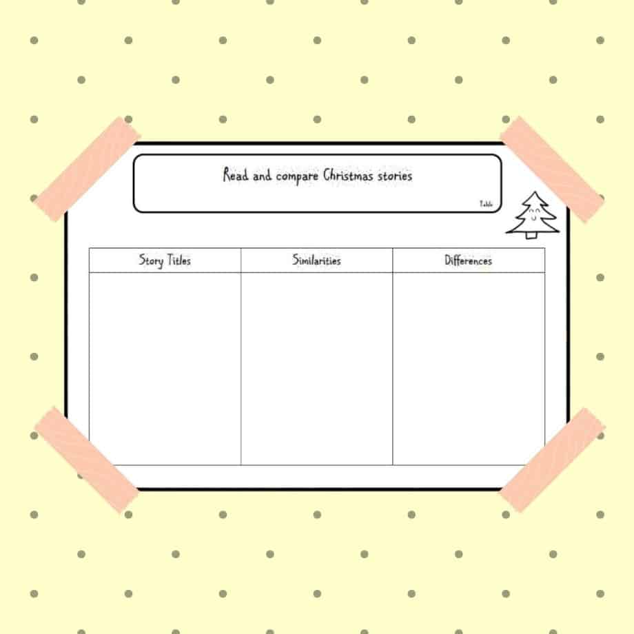 Read and Compare Christmas Stories Table