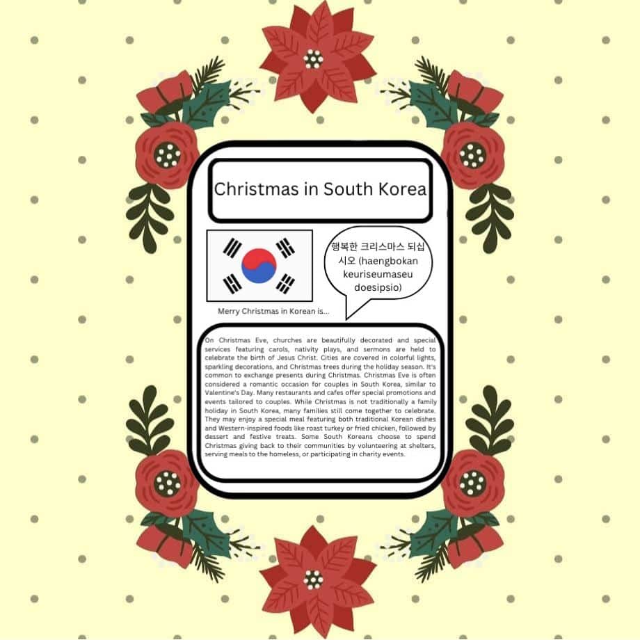 traditions for Christmas in South Korea
